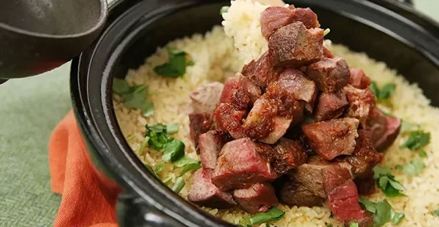 牛ヒレ肉のローストビーフ 土鍋ごはん