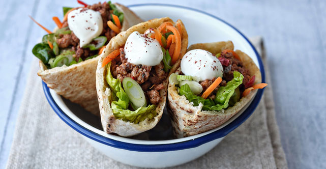 Lamb and Salad Pittas