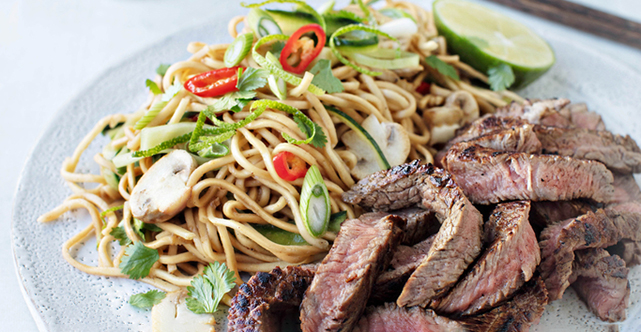Asian Flavoured Beef with Noodle Salad
