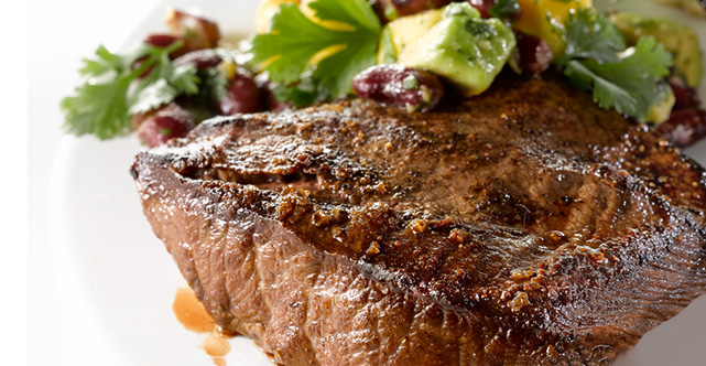 Grilled Steak with Avocado, Mango and Kidney Bean Salsa