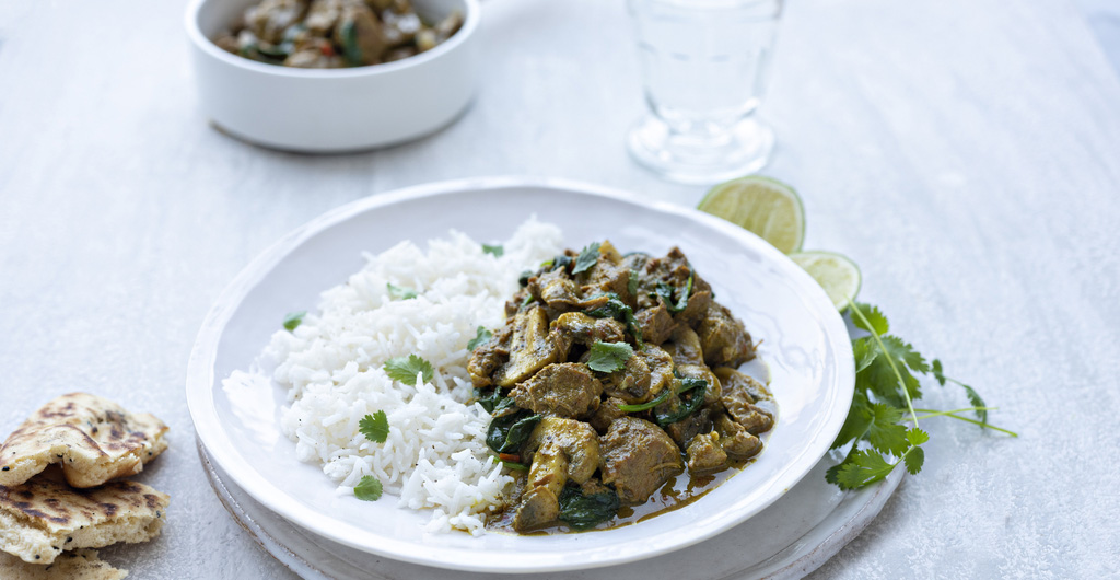 Lamb and Mushroom Korma with Spinach