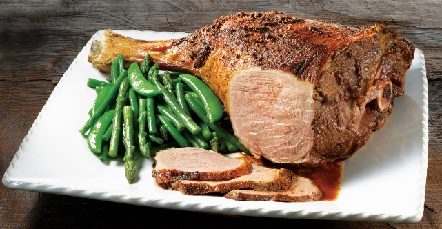Roast Leg of Lamb with Spicy Topping