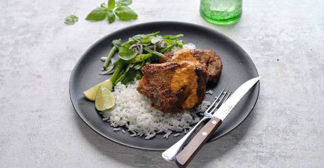 Thai Style Lamb Chops With Green Bean Salad